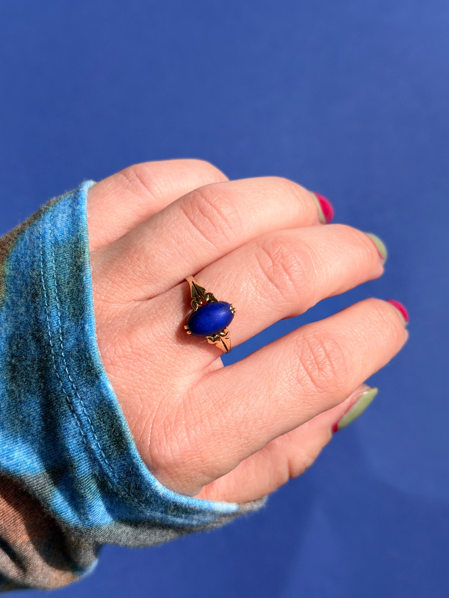 18ct lapis lazuli marquise ring