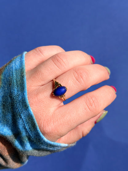18ct lapis lazuli marquise ring