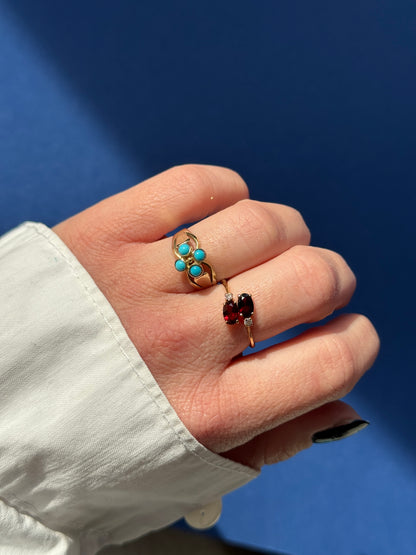14ct turqouise clover ring