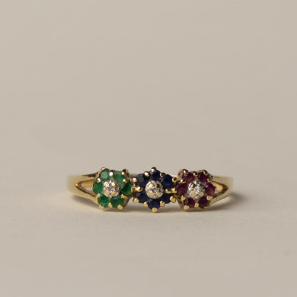 14ct flower trilogy multi gem