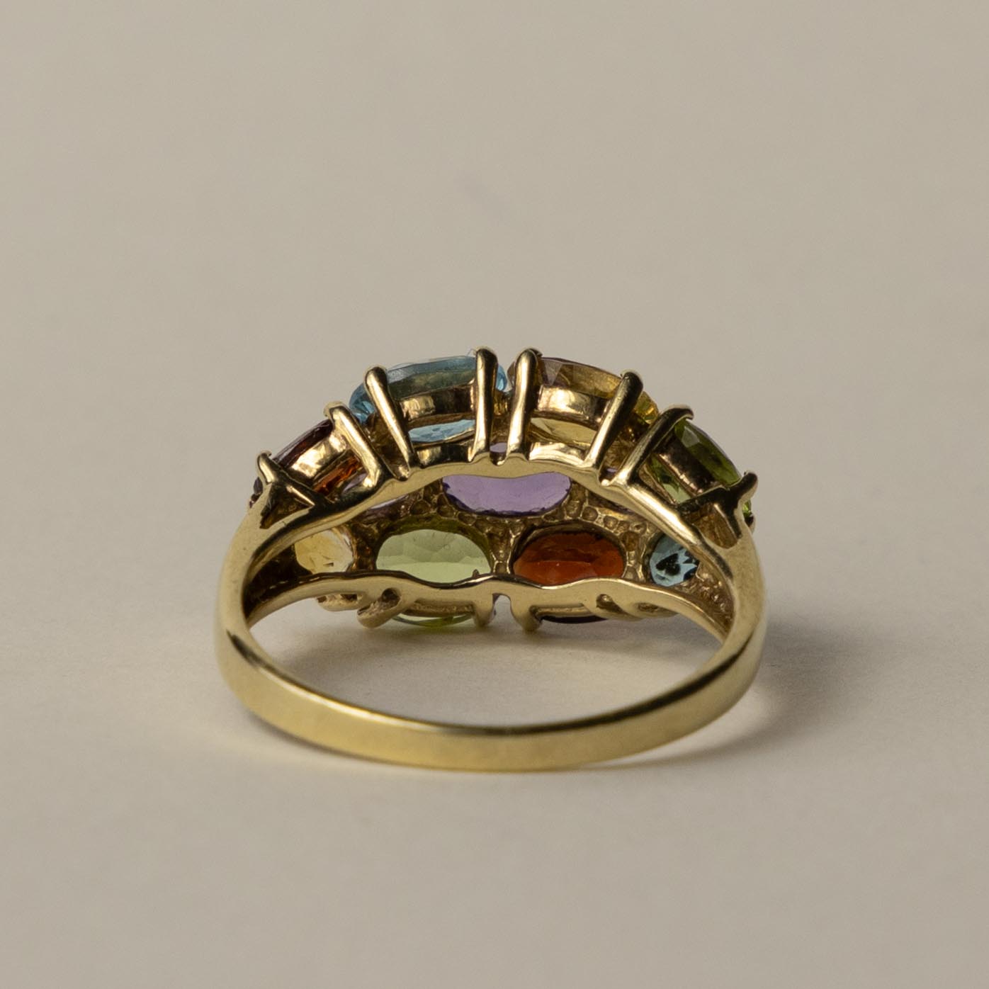 9ct multi-hue gemstone cluster ring
