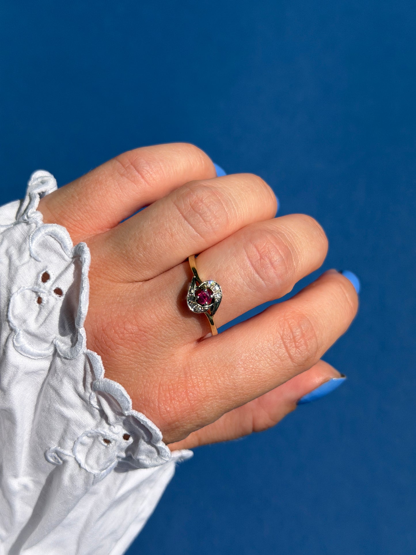 14ct ruby diamond ring