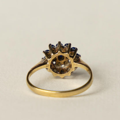 9ct sapphire diamond cluster