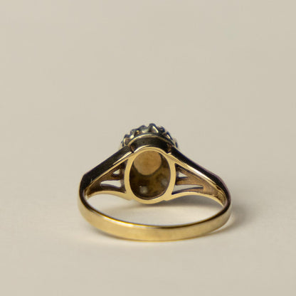 9ct opal & diamond halo ring