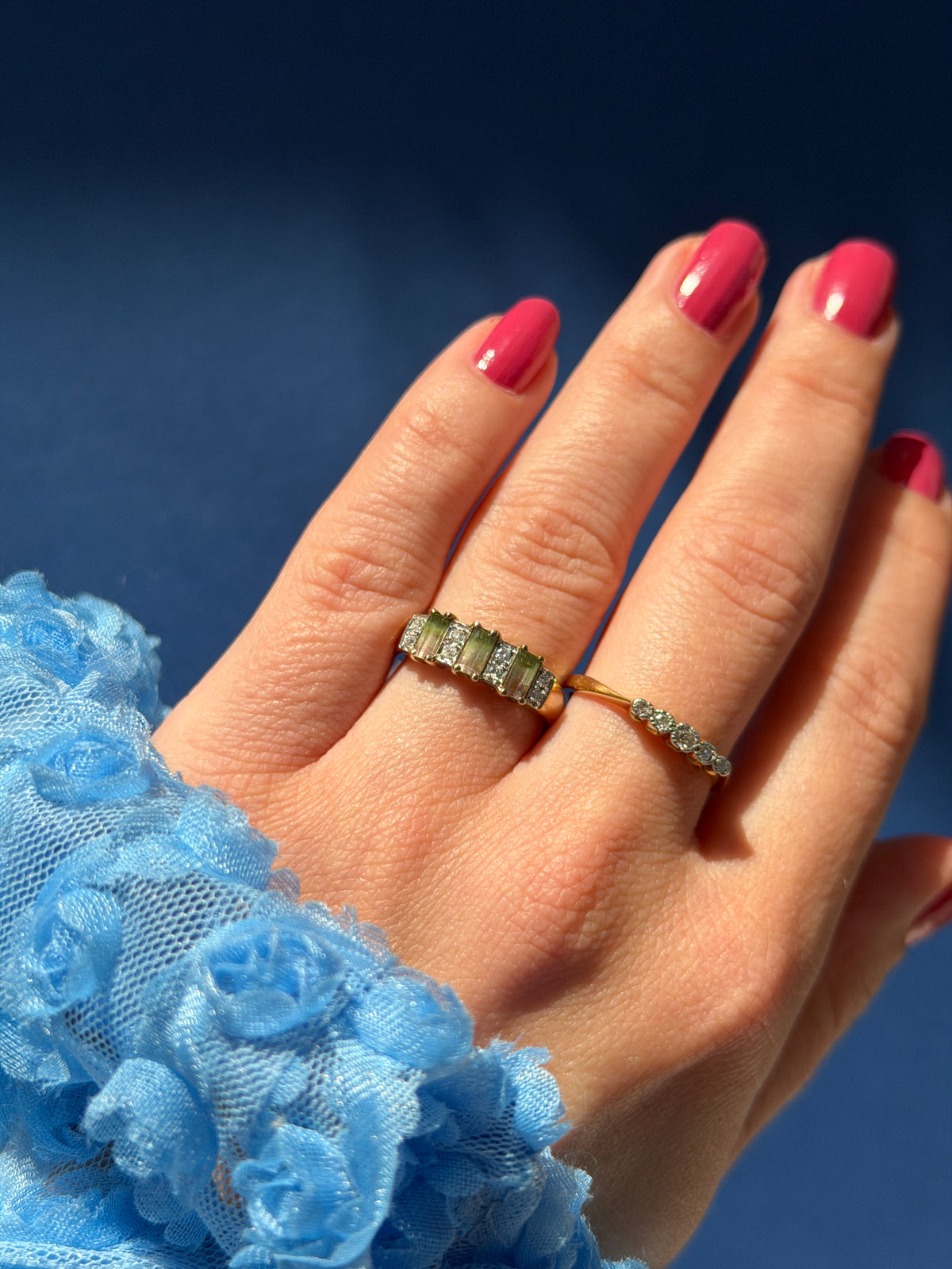 Antique 18ct & platina diamond rose cut