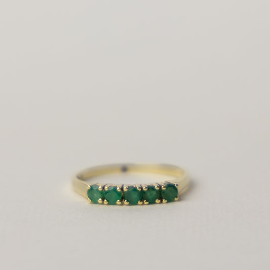 14 carat gold smaragd half eternity ring