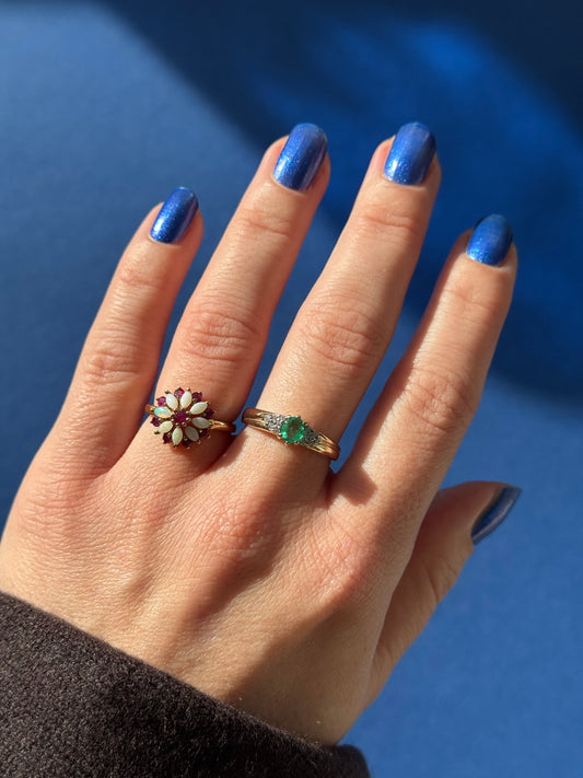 9ct emerald & diamond