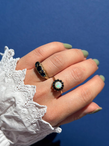 9ct sapphire boat ring