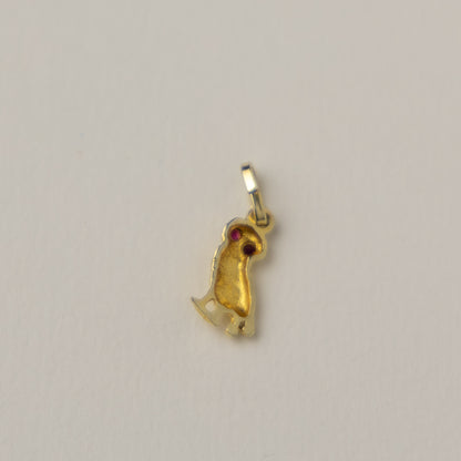 14 carat gold owl pendant with ruby