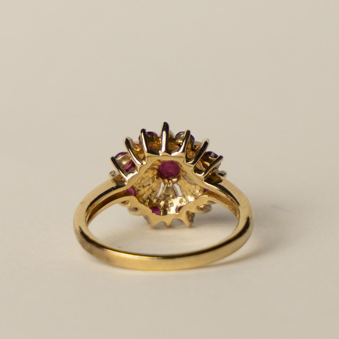 9ct ruby opal flower cluster