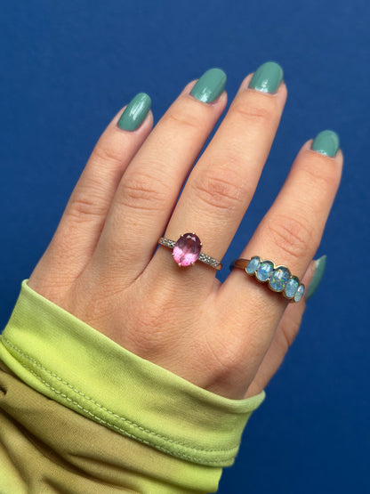 9ct opal five stone ring