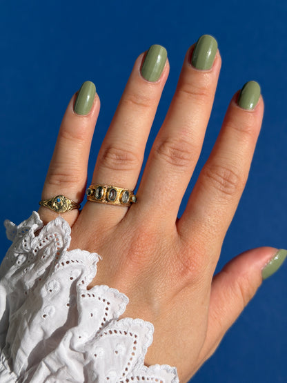 9ct signet ring sapphire