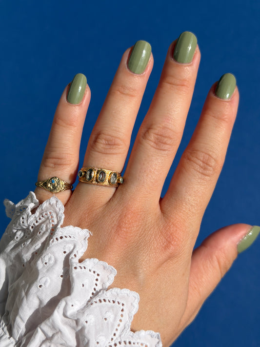 14ct gold aquamarine ring