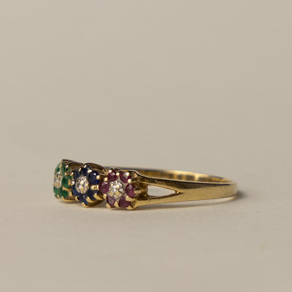 14ct flower trilogy multi gem