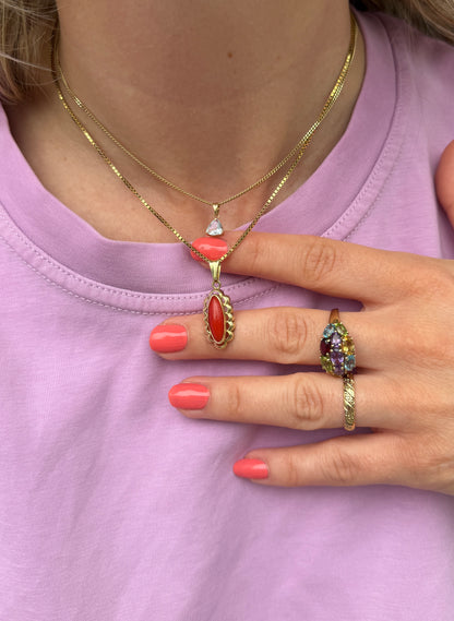 14ct coral pendant