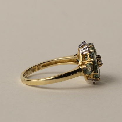 9ct floral sapphire & diamond