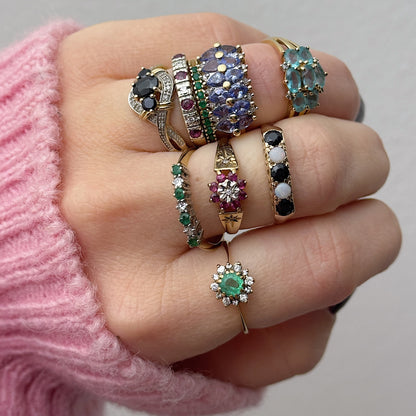 9 carat gold sapphire diamond ring
