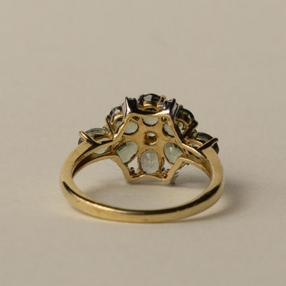 9ct floral sapphire & diamond