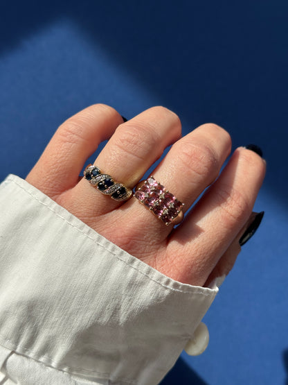 9ct tourmaline & diamond cluster