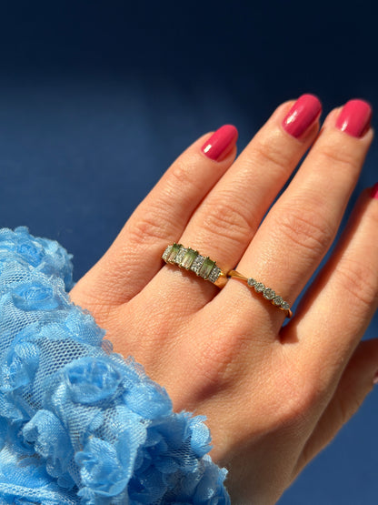 9ct water melon tourmaline & diamond trilogy