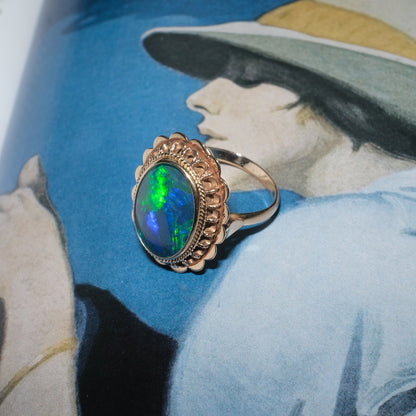 Massive 14ct Australian opal ring