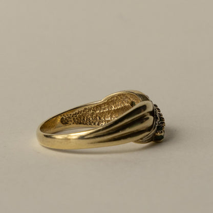 9ct emerald & diamond ring