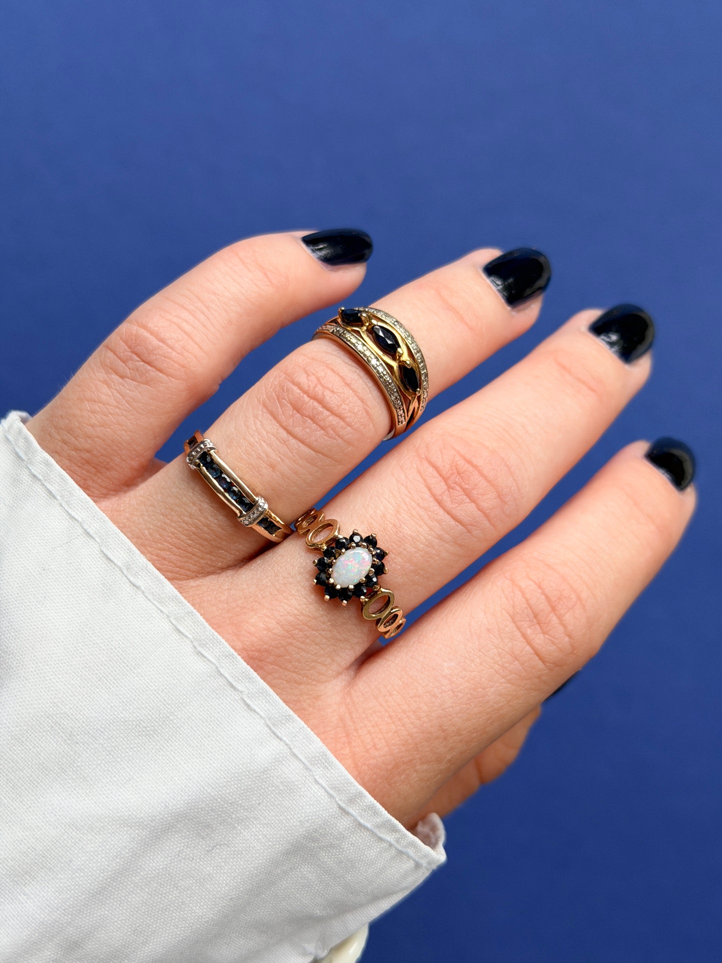 9ct sapphire band ring