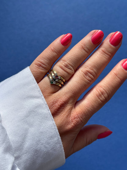 9 carat wishbone ruby zirconia ring