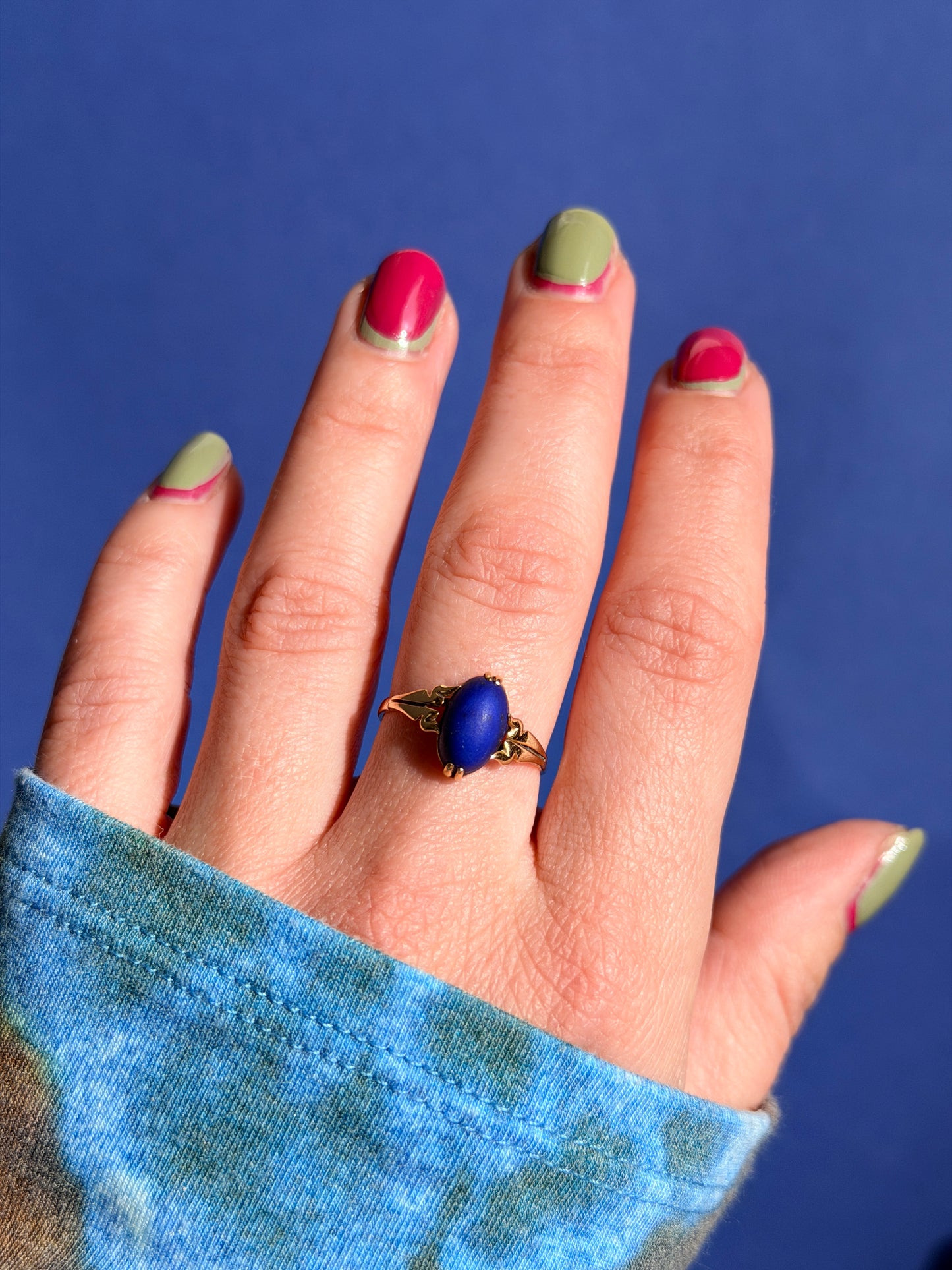 18ct lapis lazuli marquise ring