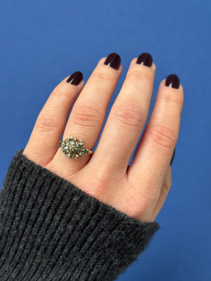 9ct floral sapphire & diamond