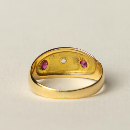 18ct ruby & diamond starburst