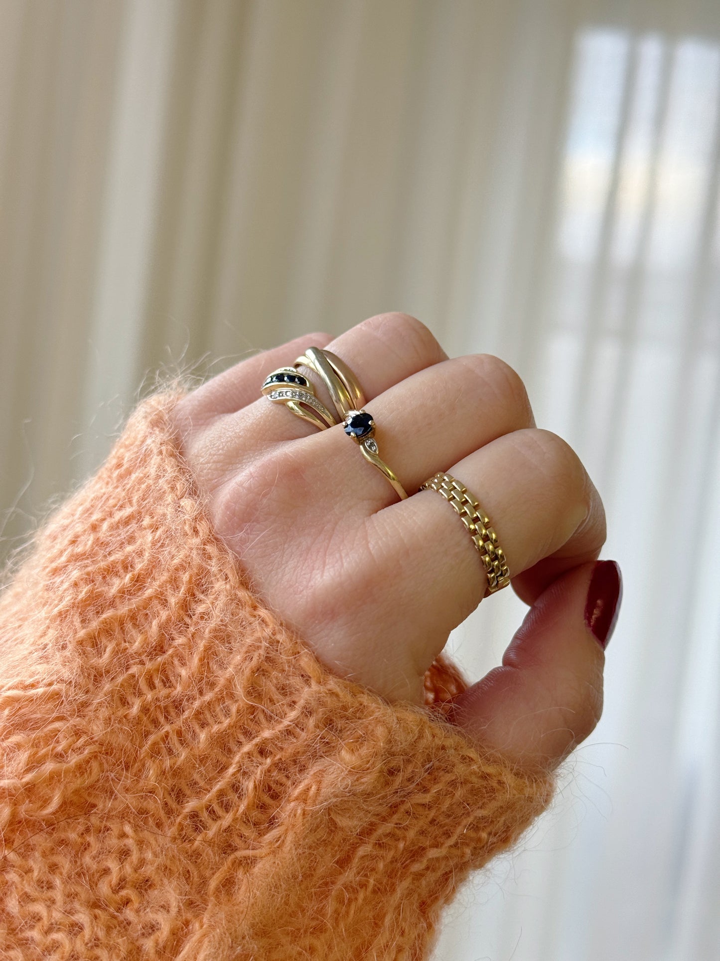 vintage 14 carat gold triple ring