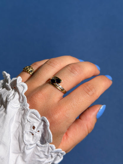 14ct sapphire & diamond toi et moi ring