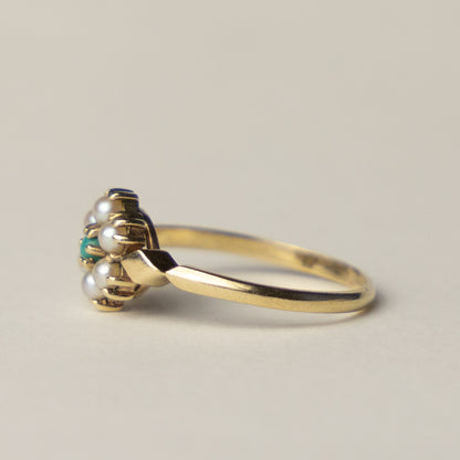 9ct turqouise & pearl ring