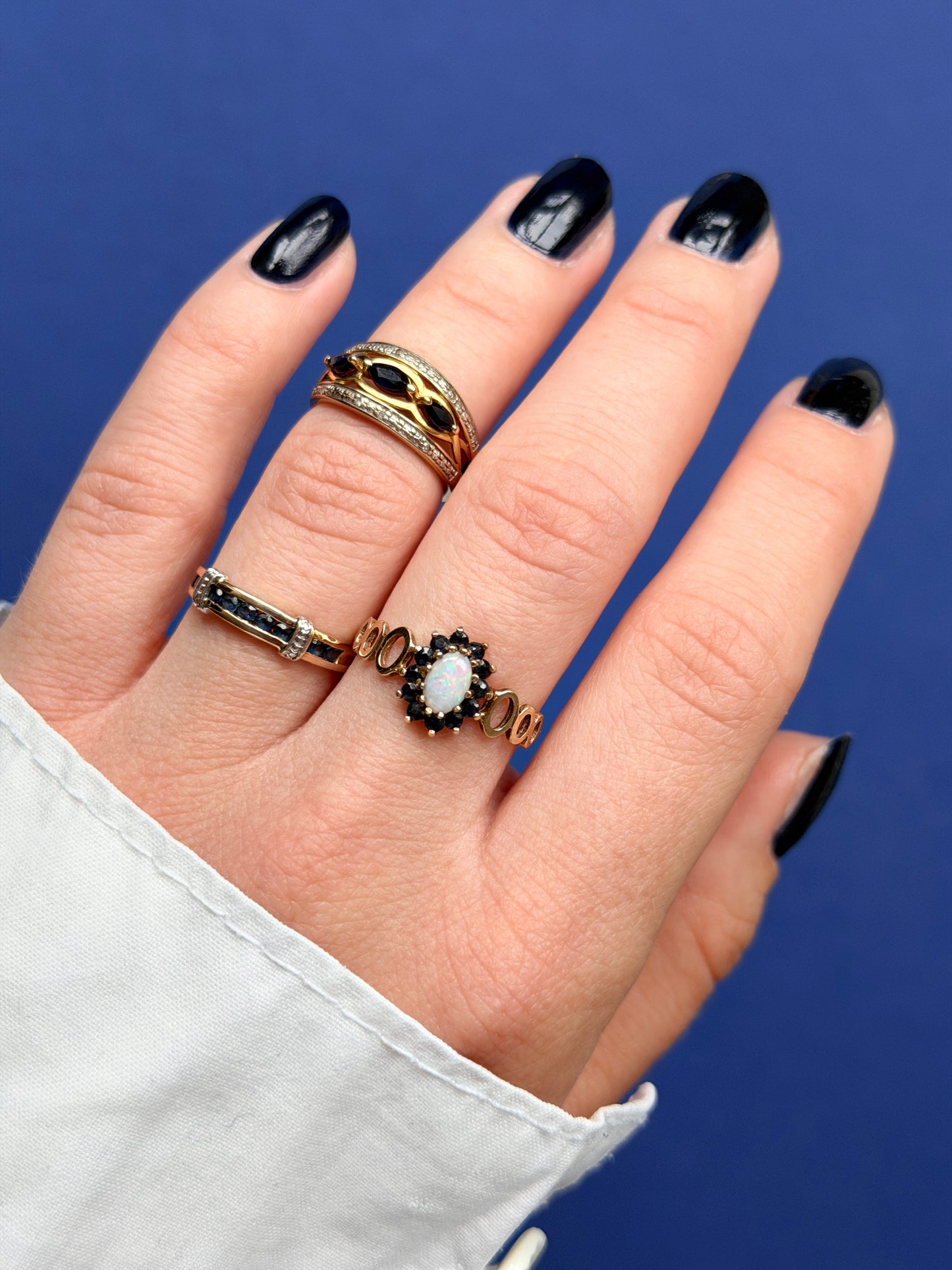 9ct sapphire band ring