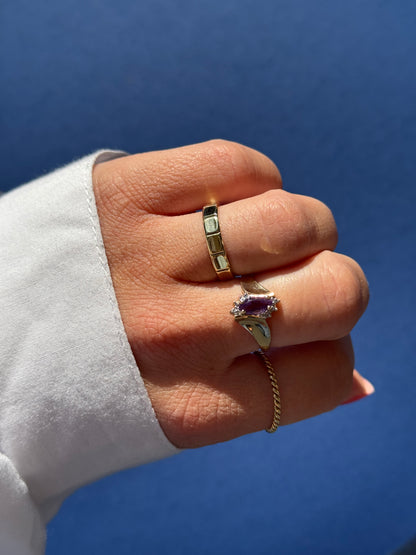 9 carat amethist diamond ring
