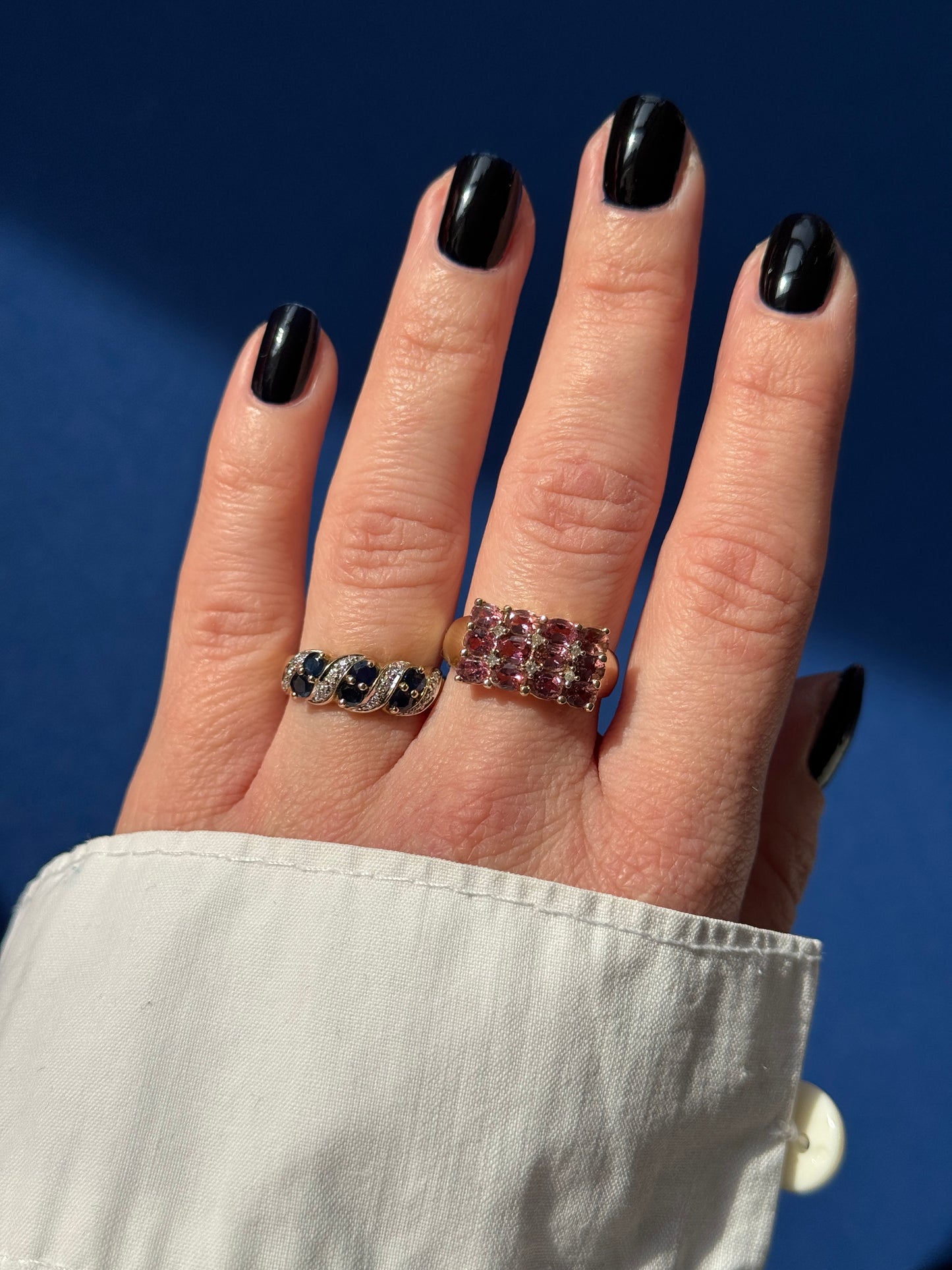 9ct tourmaline & diamond cluster