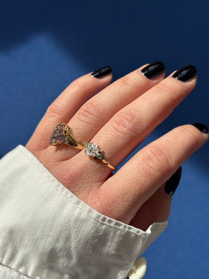 9ct tanzanite & diamond cluster