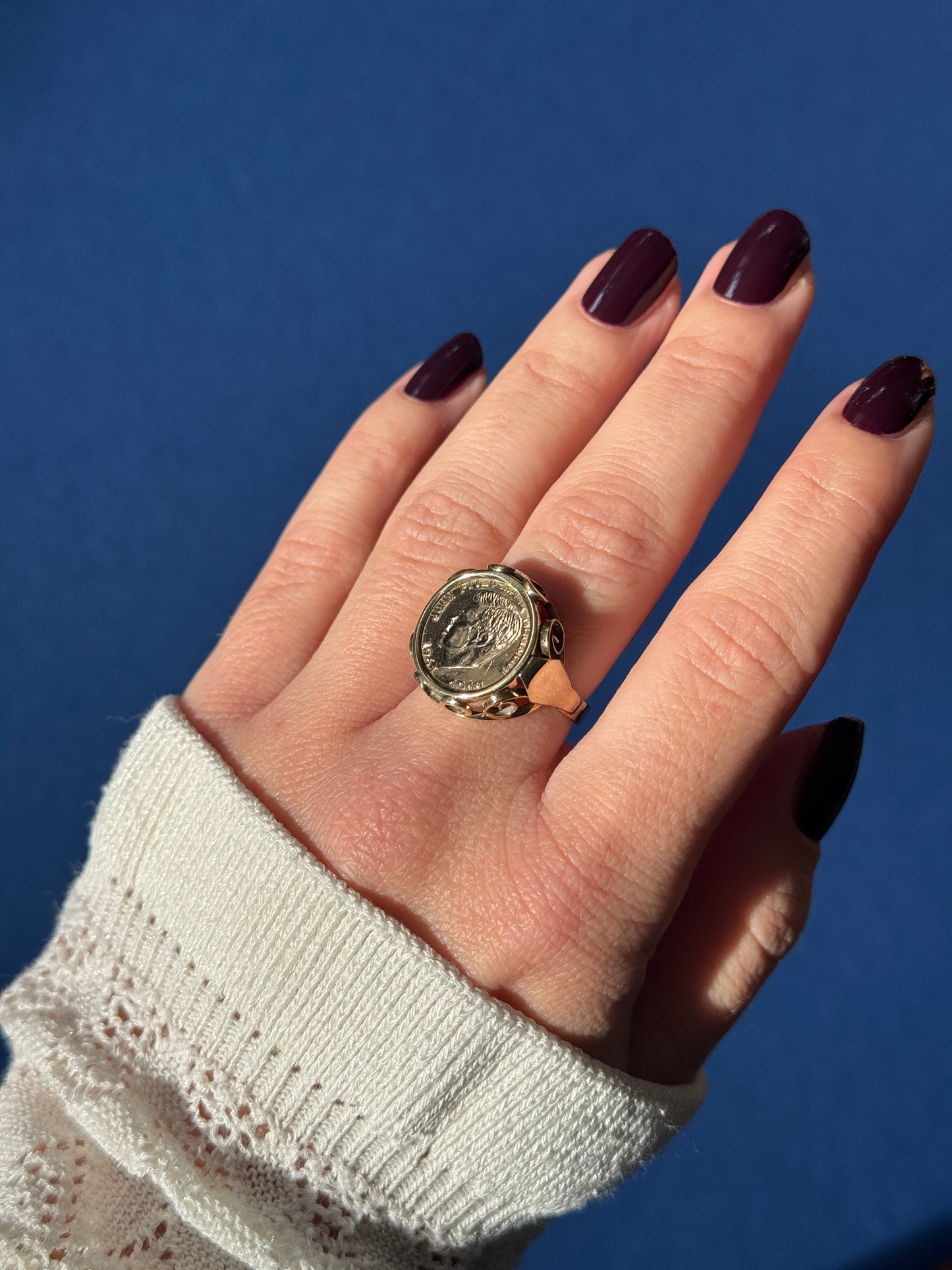 8ct lucky coin ring