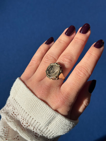 8ct lucky coin ring