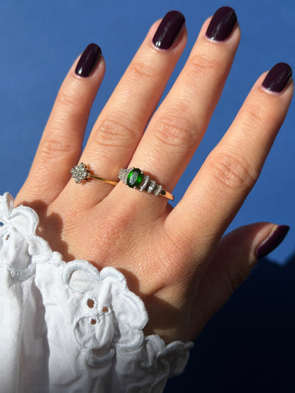 9ct diopside diamond ring