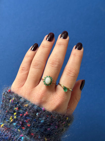 9ct opal emerald cluster