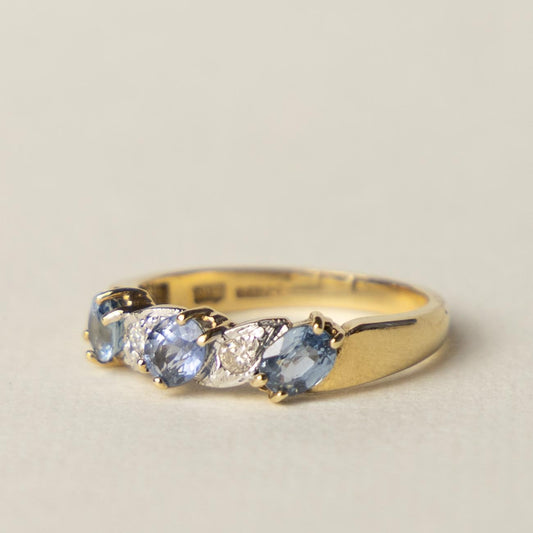 9ct London blue topaz & diamond