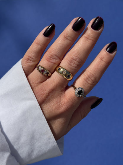 9 carat sapphire diamond halo ring