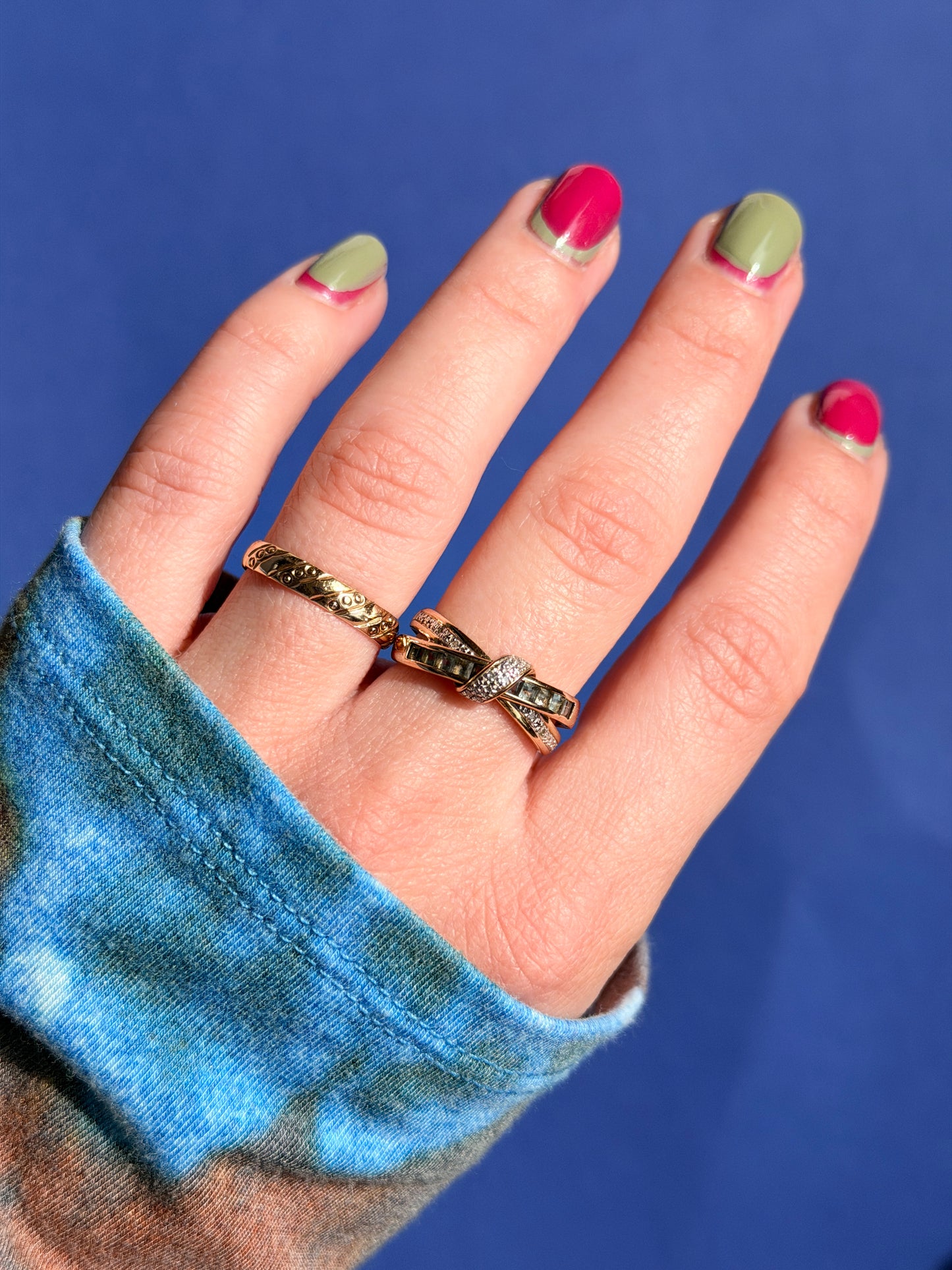 14ct patterned band ring