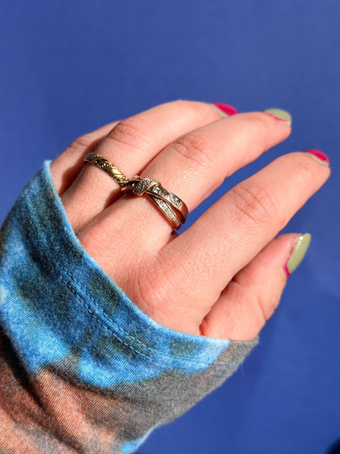 14ct patterned band ring