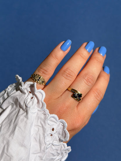14ct sapphire & diamond toi et moi ring