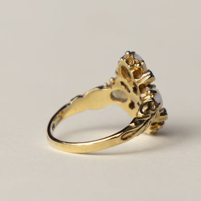 9ct opal ruby victorian style ring