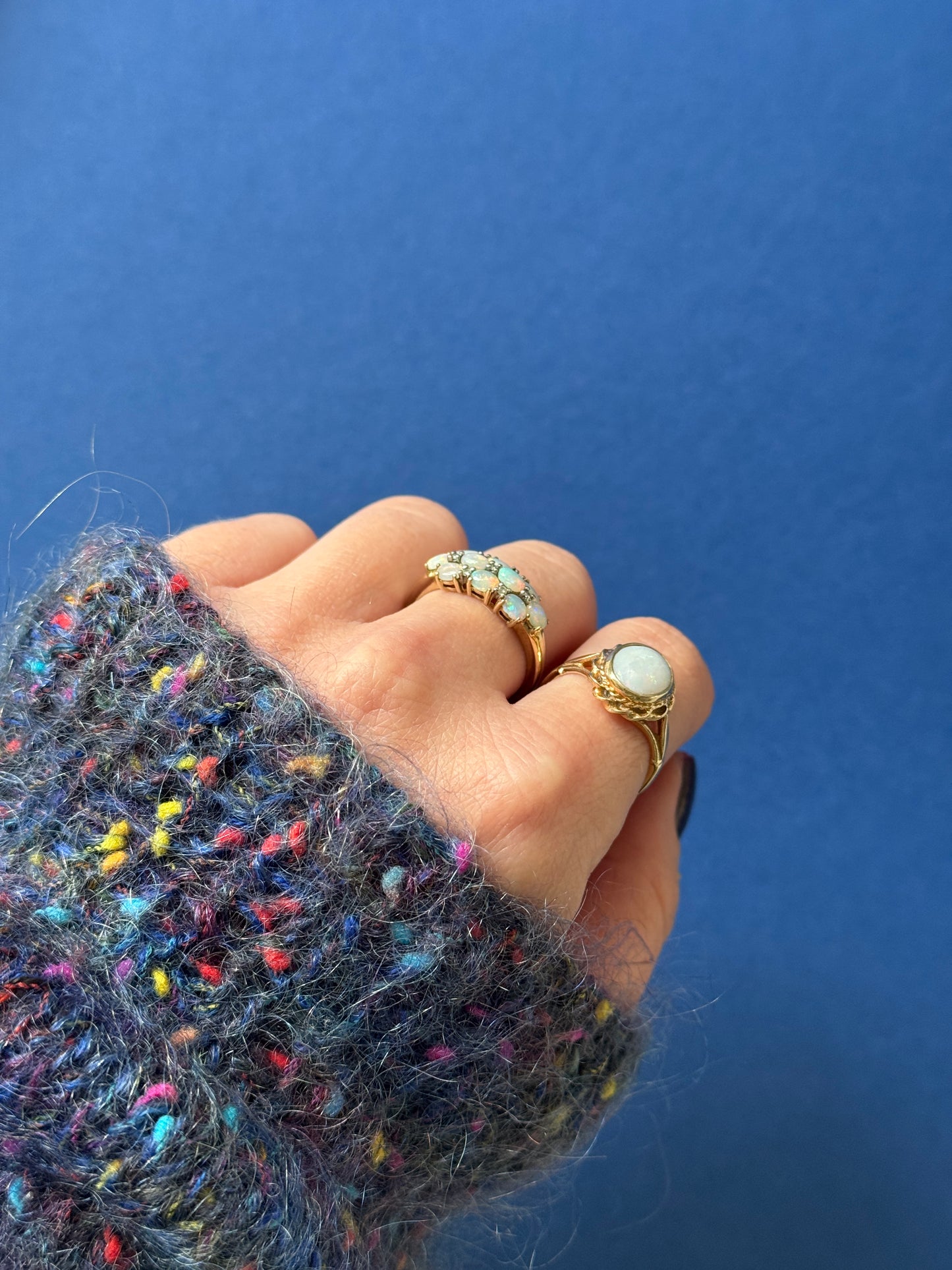 9ct opal diamond cluster