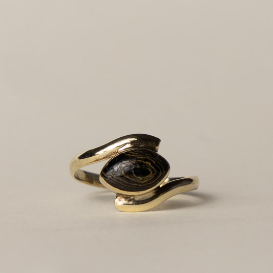 9ct fossil wood ring